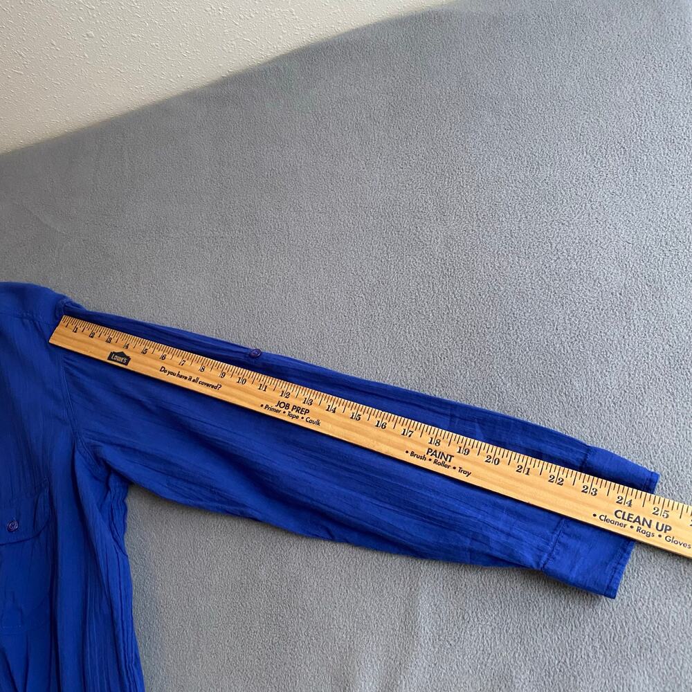 Ralph Lauren Blue Long Sleeve Button Down Shirt Womens L 100% Cotton Loose Fit - Picture 13 of 16